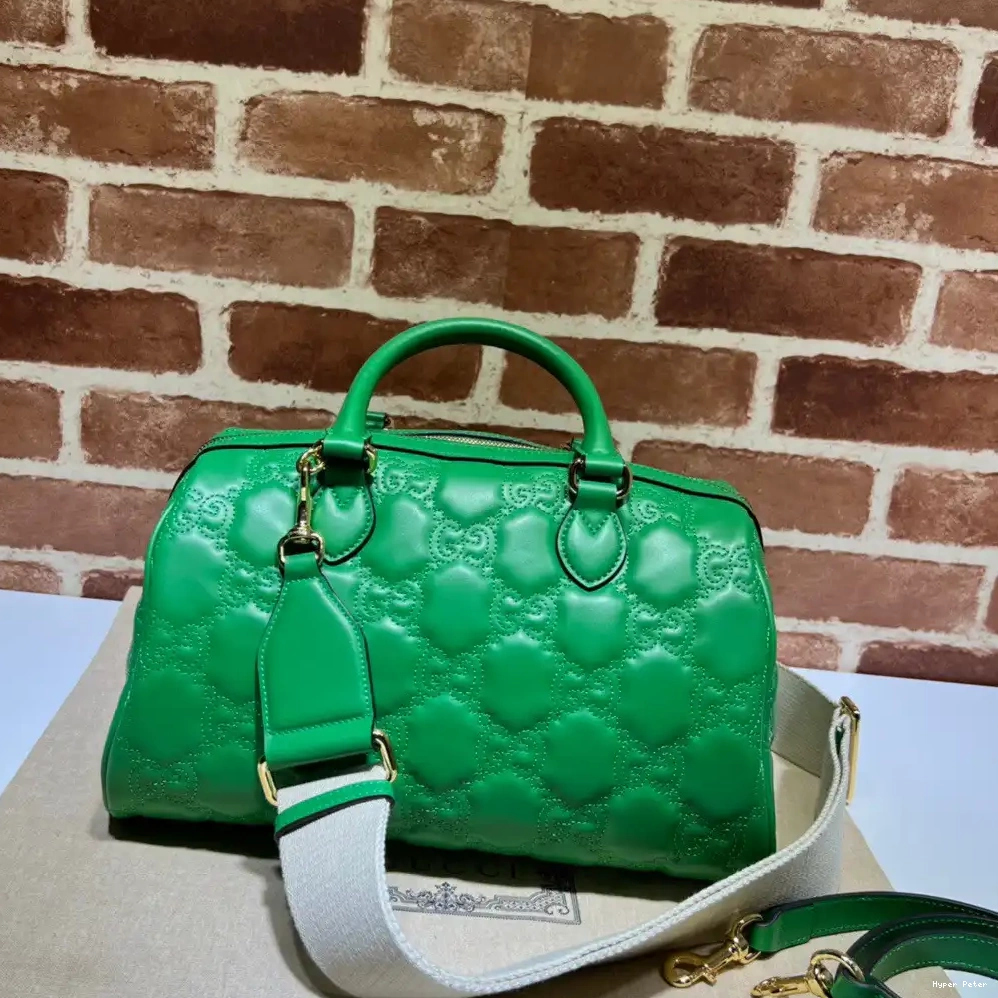 Hyperpeter leather matelassé handle top GUCCI GG bag 0706